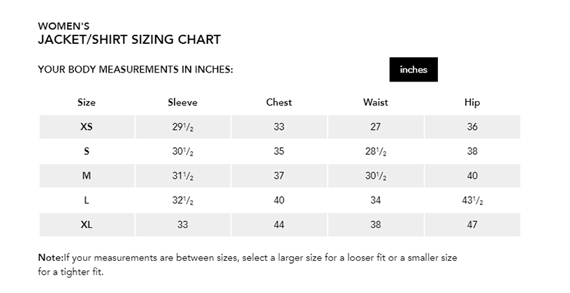 Sizing Charts | Corporate Apparel Sizes ...